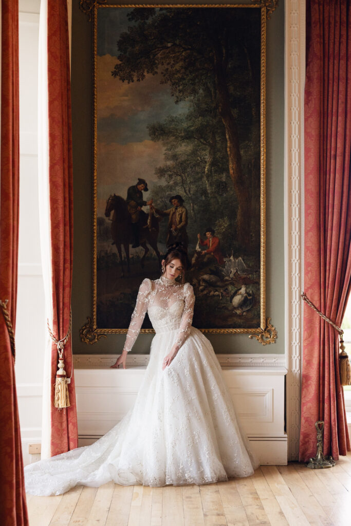 Editorial bridal portraits at the rear of Luttrellstown Castle, Dublin Ireland