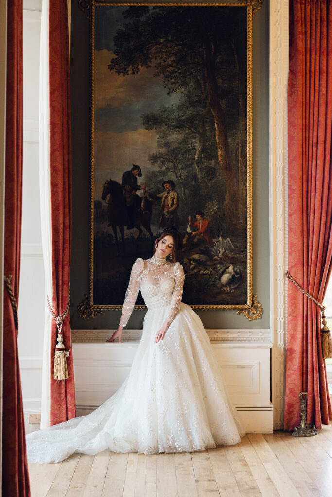 Editorial bridal portraits at the rear of Luttrellstown Castle, Dublin Ireland