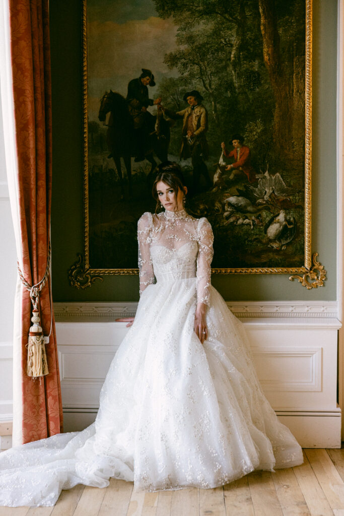 Editorial bridal portraits at the rear of Luttrellstown Castle, Dublin Irelandv