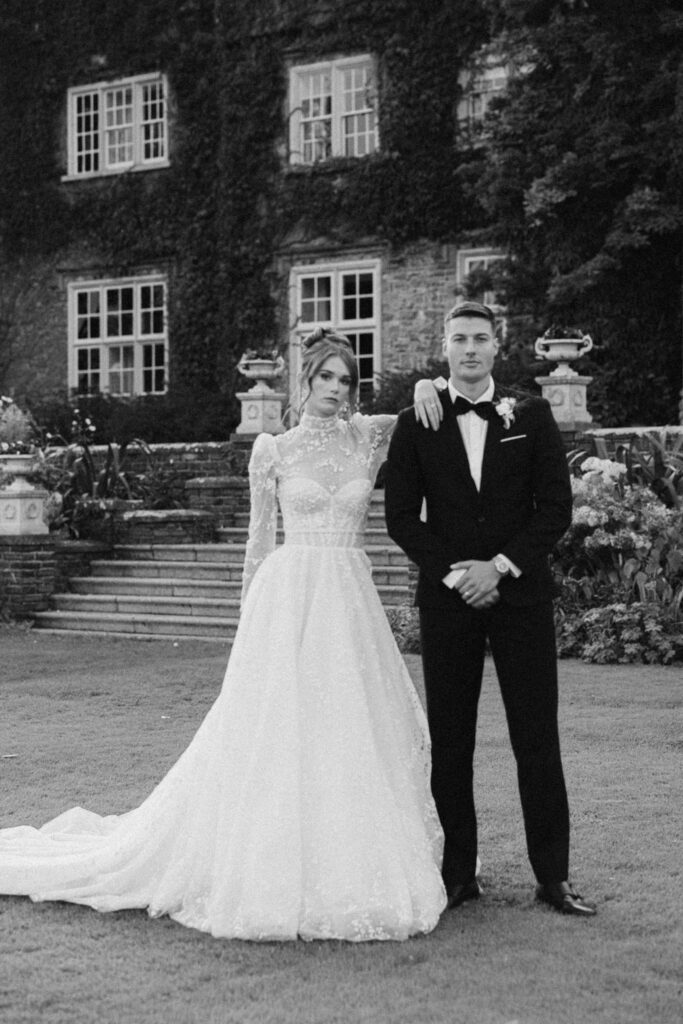 Editorial bridal portraits at the rear of Luttrellstown Castle, Dublin Ireland
