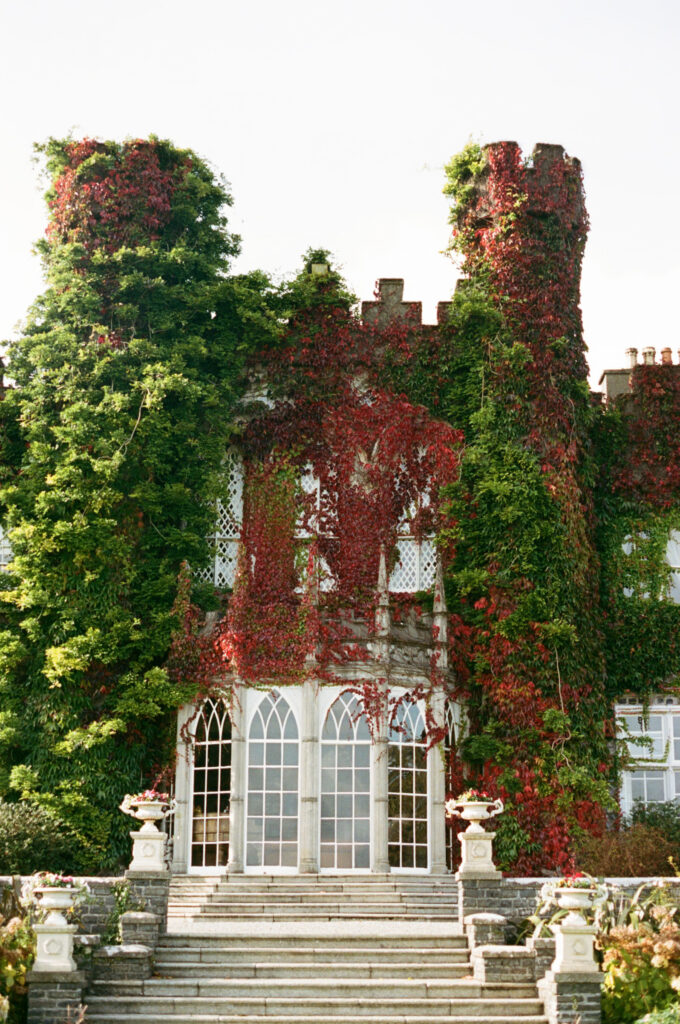 Editorial bridal portraits at the rear of Luttrellstown Castle, Dublin Ireland