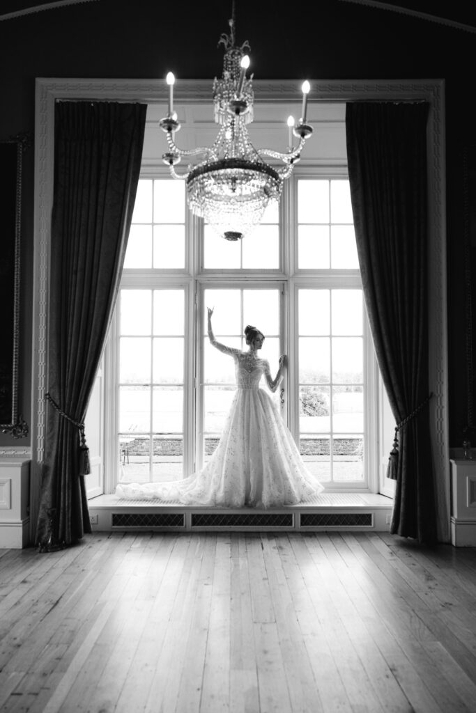 Editorial bridal portraits at the rear of Luttrellstown Castle, Dublin Ireland