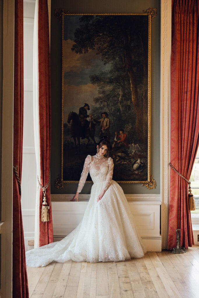 Editorial bridal portraits at the rear of Luttrellstown Castle, Dublin Ireland